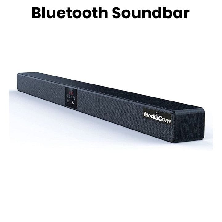 MediaCom MCI SB01 Bluetooth Soundbar with 2 Mic Inputs, Wooden Casing, Optical Connection