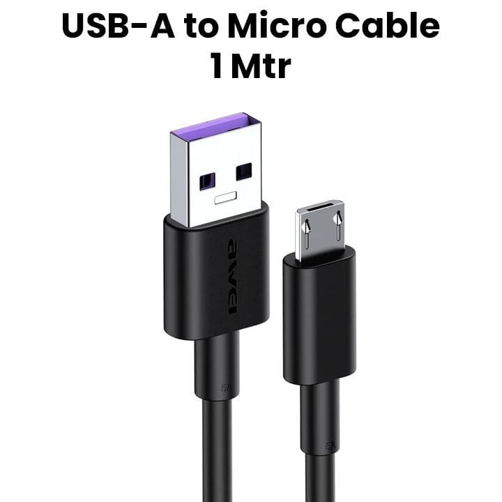 Awei 5A USB Fast Charging Cable Micro USB 40W Travel Data Cable | CL-77M