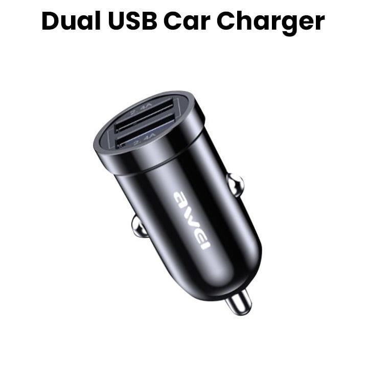 Awei Dual USB Car Charger 5V 2.4A Mini Fast Charger | C-826