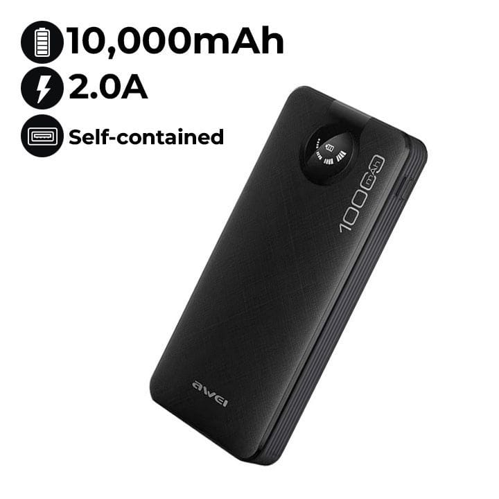 Awei 10,000mAh Portable Powerbank | P133K