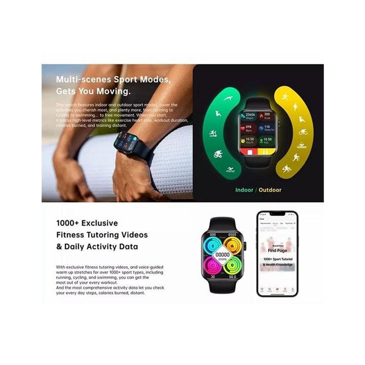 اوي ساعة ذكية رقمية مع ميزة الاتصال اسود H15