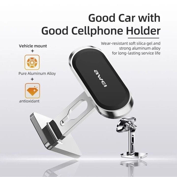 Awei Magnetic Universal Car Phone Holder - Silver | X19