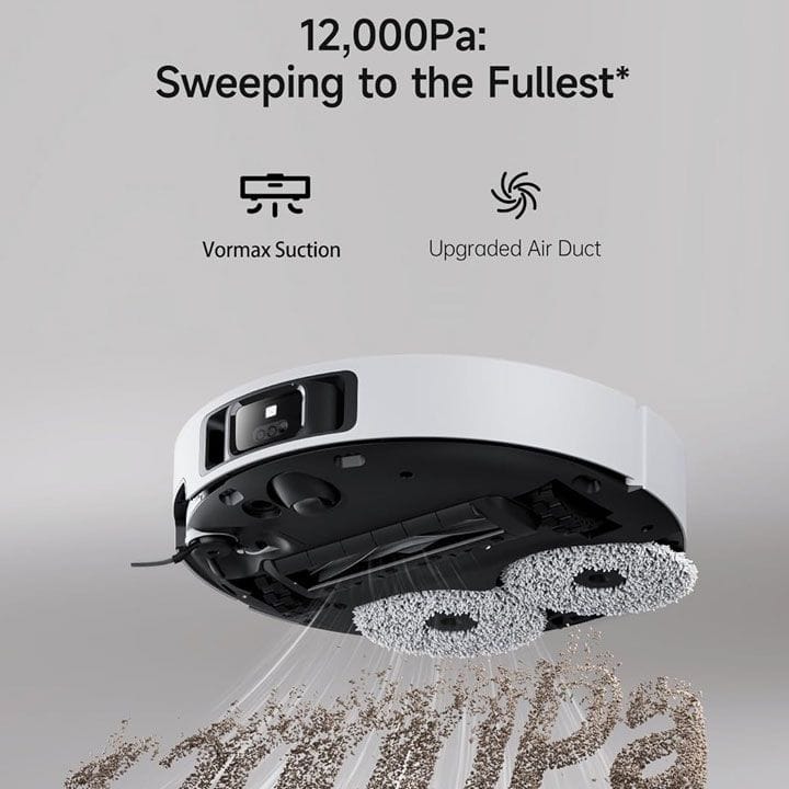 Dreame X40 Ultra Robot Vacuum Cleaner, Liftable Side Brush, Extendable Side Brush, Mop Extend, Mop Removal, Auto Mop Cleaning - White - RLX63CE2