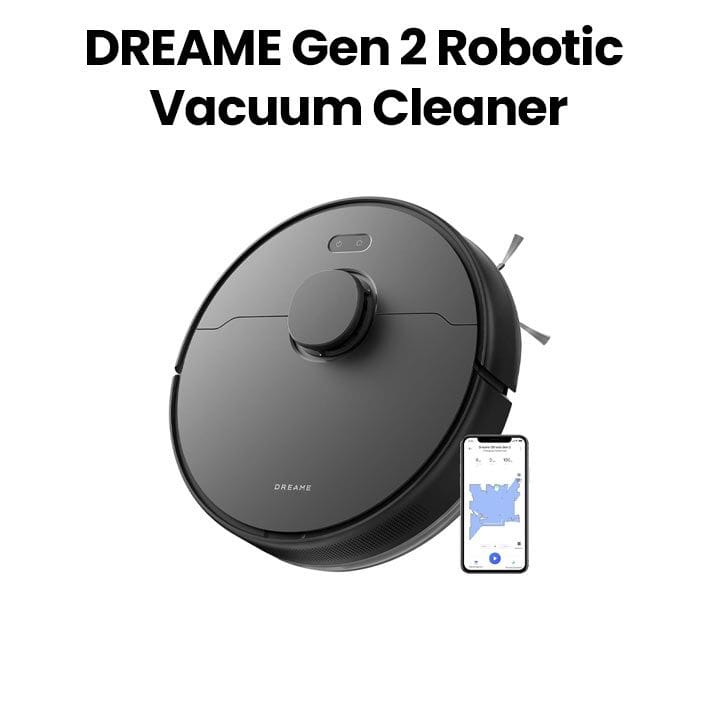 Dreame D9 Max Gen 2 Robot Vacuum Cleaner, Dual Smart Brushes, All-in-One PowerDock, Pet-Friendly Smart Control - Black - RLD34GA