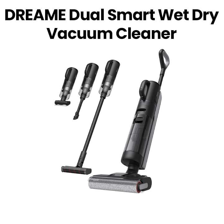 Dreame H12 Dual Wet Dry Vacuum Cleaner, Edge-To-Edge Cleaning, Advanced Mess Detection, No Mold, Mildew, Nasty Odors - Black - HHV4