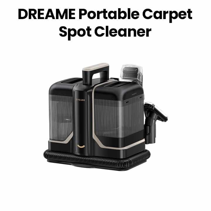 Dreame Portable Carpet Spot Cleaner, Hot Water Stain Removal, Versatile Multi-Surface Cleaning Tools, Lightweight And Ergonomic Design - Black - N10