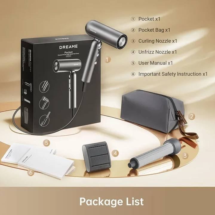 Dreame Pocket Hair Dryrer | Grey | AHD51