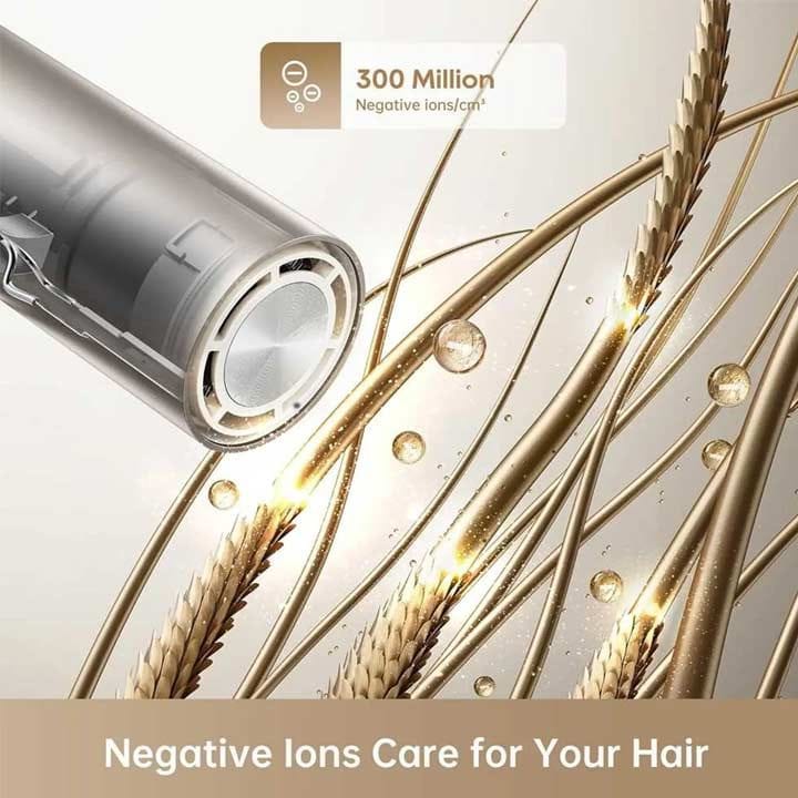 Dreame Pocket Hair Dryer, Compact And Convenient, Fast Drying With High Speed Motor, Low Noise Drying, Negative Ions - Gold - AHD51