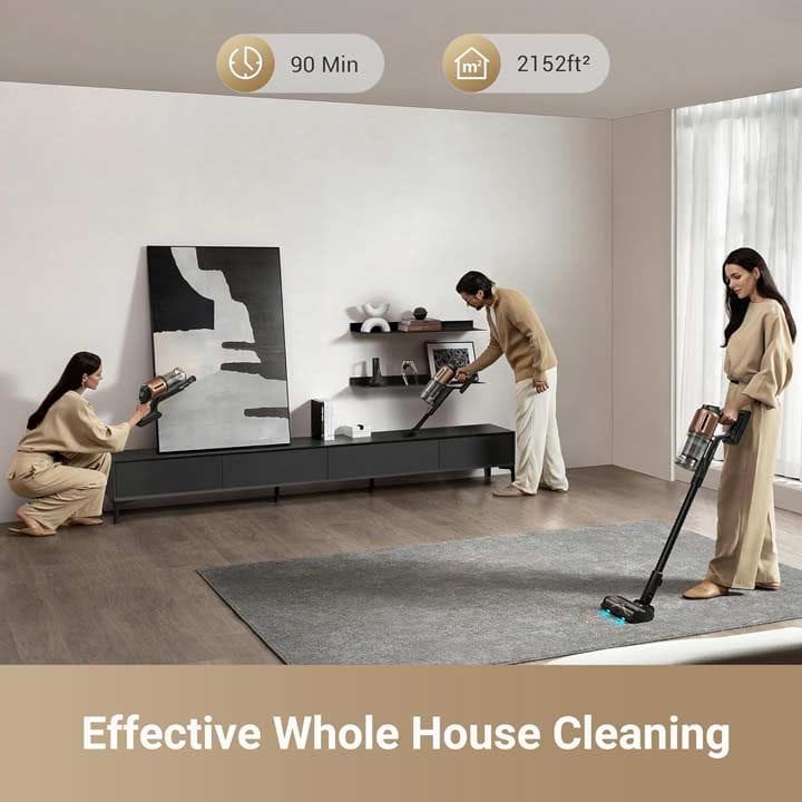Dreame Z20 Cordless Stick Vacuum Cleaner, Powerful Suction, Extended Runtime, Smart Cleaning Technology, Versatile And Effortless Cleaning - Black - VZV22A