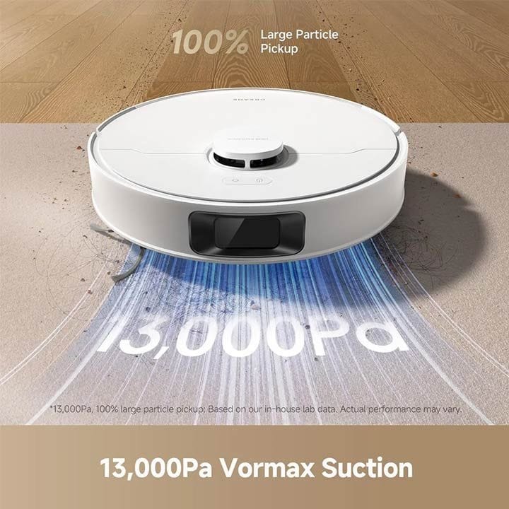 Dreame Robot Vacuum Cleaner And Mop, App And Voice Control, Smart Pathfinder Navigation, Hyper Stream Detangling Duo Brush - White - RLD35GD