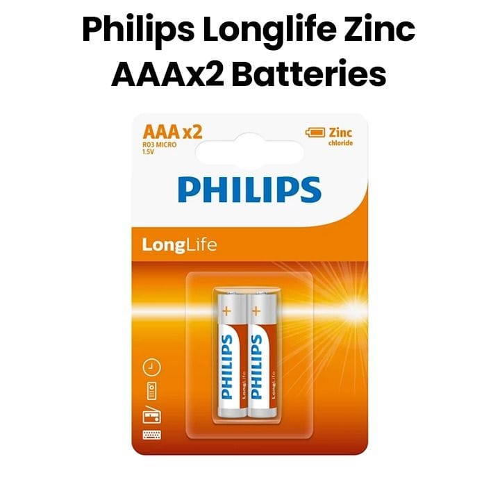 فيليبس بطاريات لونغ لايف زينك AAA عبوة ٢ قطع | R03L2B