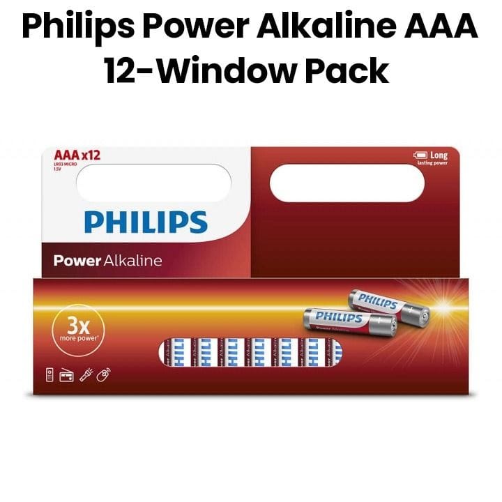 Philips Power Alkaline AAA 12-Window Pack |LR03P12B/97
