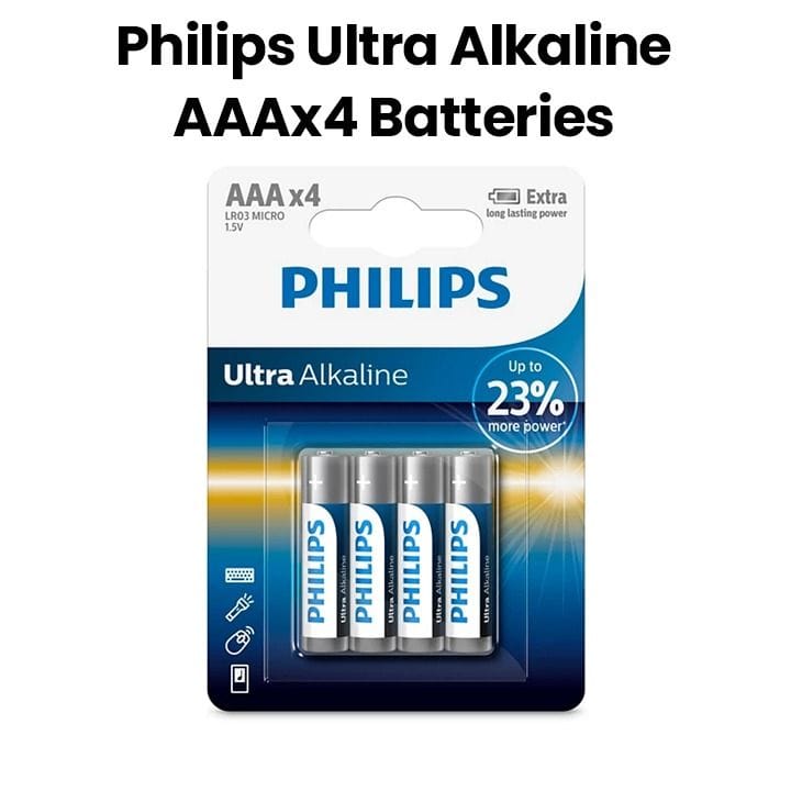 Philips Ultra Alkaline AAA Batteries 4-Pack |LR03E4B/97
