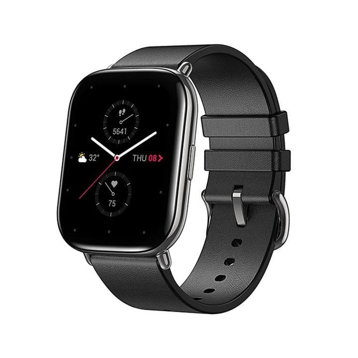 Zepp SQUARE with Leather Strap Smart Watch - Polar Night Black