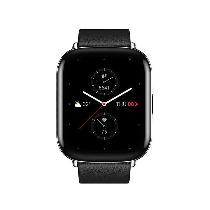 Zepp SQUARE with Leather Strap Smart Watch - Polar Night Black