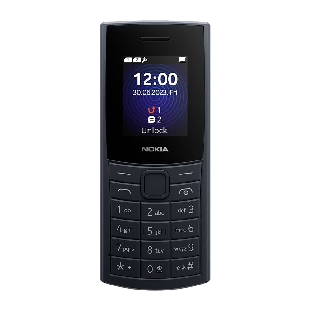 Nokia 110 Dual SIM 4G Keypad Mobile Phone 1.8 Inch, Long-Lasting Battery, FM Radio And MP3 Player, Lightweight And Compact - Blue - TA-1543