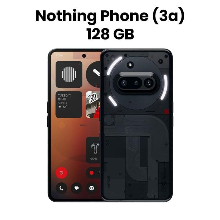 نَثينج هاتف Phone (3A) ذاكرة ٨+١٢٨ جيجابايت - أسود | A059-A10400148