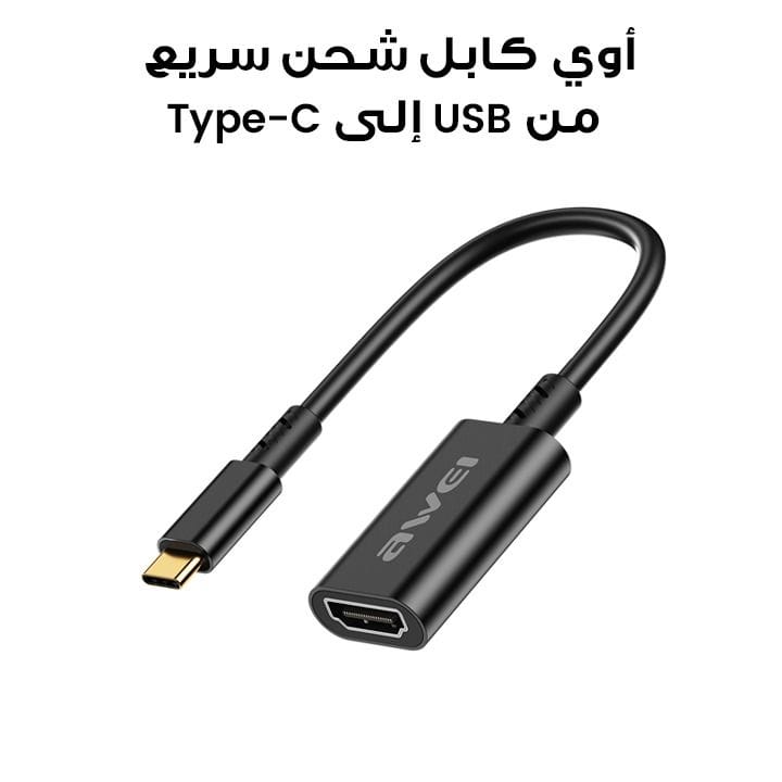 Awei Smart Fast Charging Cable USB to Type-C – Black | CL-217T