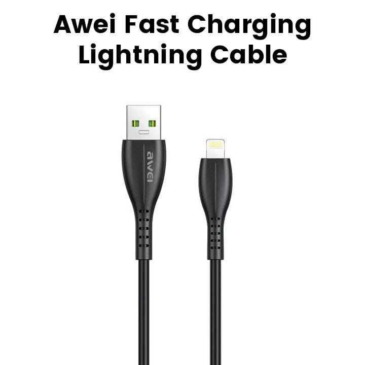Awei Fast Charging Lightning Cable Black | CL-115L
