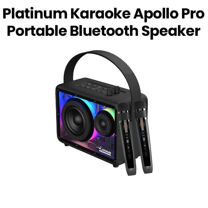 بلاتينيوم كاريوكي أبولو برو مكبر صوت بلوتوث محمول | أسود | PTHM530