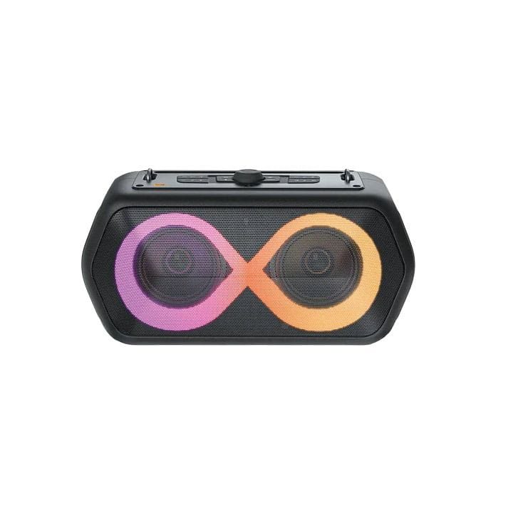 Platinum Karaoke Rover Portable Bluetooth Speaker – 40W Outdoor Boombox, RGB Lights, Karaoke Mic Input, IPX4 Splash-Proof, 9H Playtime, Black