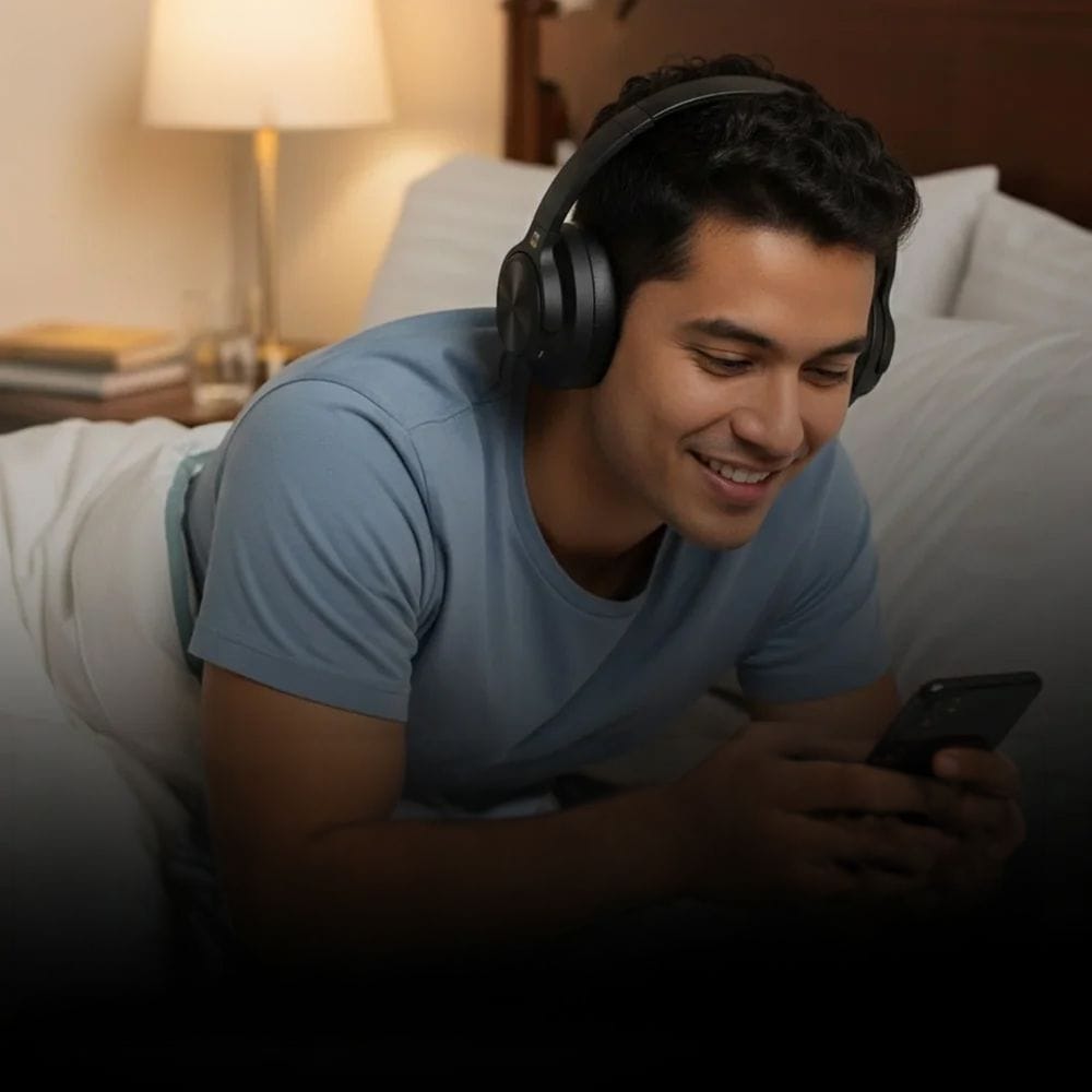 Platinum Karaoke Wave X500 Wireless Headphones, Active Noise Cancellation, Bluetooth Audio, Deep Bass Sound, Built-In Microphone & Long Battery Life | Black