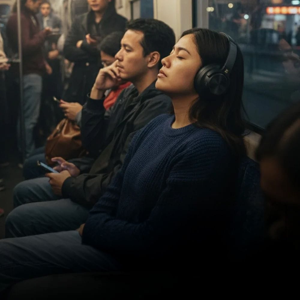 Platinum Karaoke Wave X500 Wireless Headphones, Active Noise Cancellation, Bluetooth Audio, Deep Bass Sound, Built-In Microphone & Long Battery Life | Black