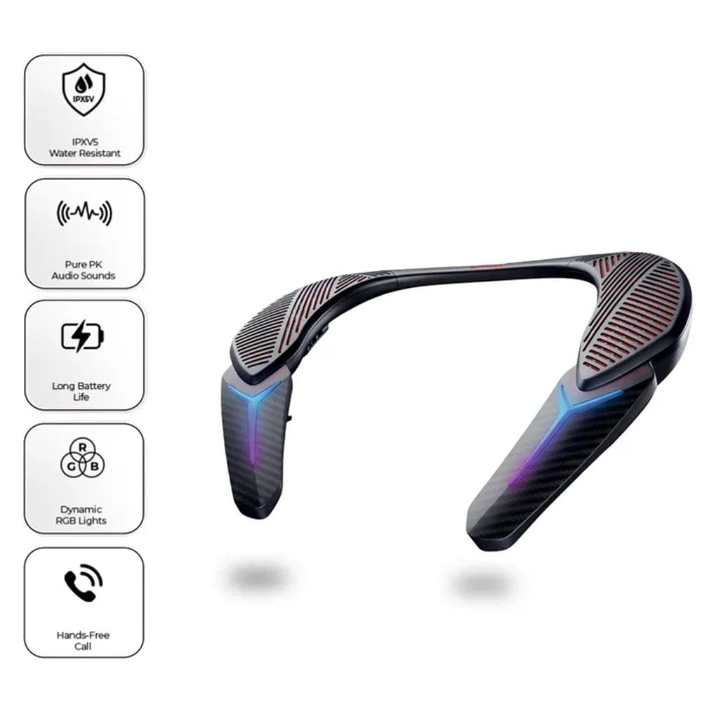 Platinum Zuma Karaoke Neckband Headphones, Bluetooth Wireless Audio, Built-In Mic, Lightweight Design & Long Battery Life | Black