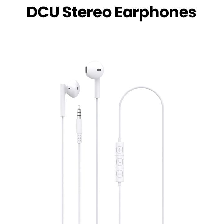 DCU Tecnologic Stereo Earphones 3.5 mm Jack – White |34151000