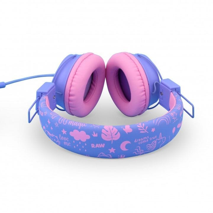 DCU Tecnologic Wired Kids Safe Headphones with Volume Protection – Pink/Purple |34152535