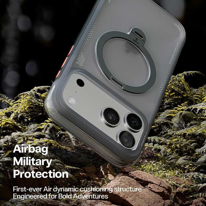 Torras Ostand Spin Air Series Mobile Case for iPhone 17 Pro – Black | X00FX3008