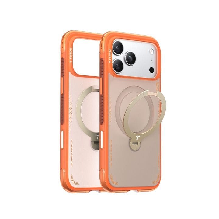 Torras Ostand Spin Air Series Mobile Case for iPhone 17 Pro – Orange | X00FX3010