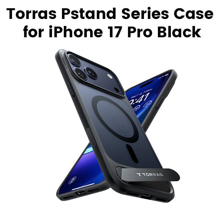 Torras Pstand Series Mobile Case for iPhone 17 Pro - Black | X00FX2563