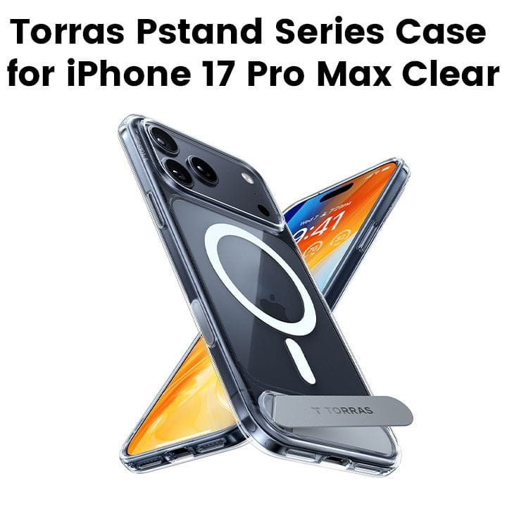 Torras Pstand Series Mobile Case for iPhone 17 Pro Max - Clear| X00FX2567