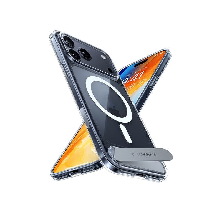 Torras Pstand Series Mobile Case for iPhone 17 Pro Max - Clear| X00FX2567