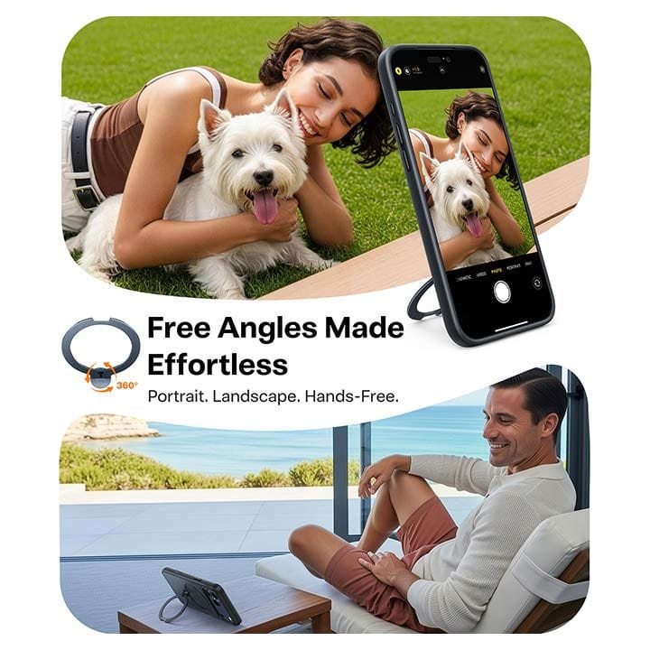 Torras Ostand Spin Series Mobile Case for iPhone 17 Pro - Black | X00FX2570