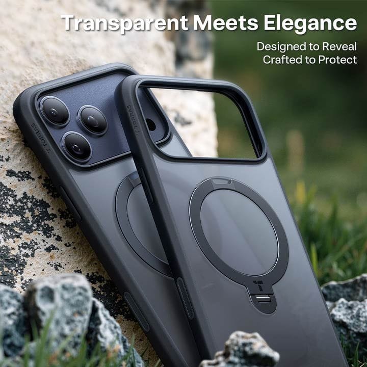 Torras Ostand Spin Series Mobile Case for iPhone 17 Pro - Black | X00FX2570