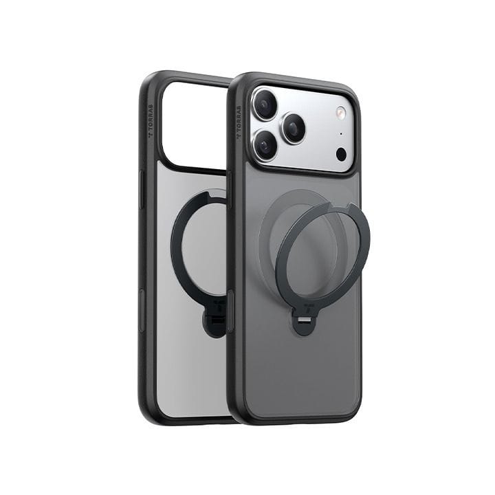 Torras Ostand Spin Series Mobile Case for iPhone 17 Pro Max - Black | X00FX2571