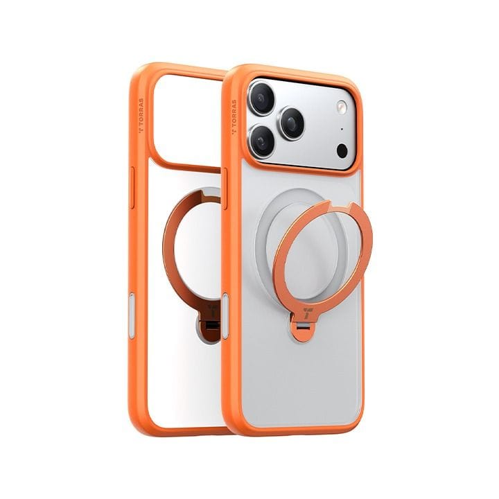 Torras Ostand Spin Series Mobile Case for iPhone 17 Pro Max - Energy Orange | X00FX2577