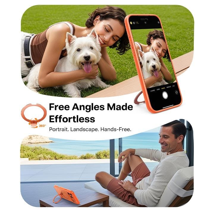 Torras Ostand Spin Series Mobile Case for iPhone 17 Pro Max - Energy Orange | X00FX2577