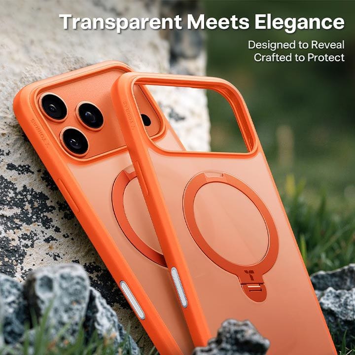 Torras Ostand Spin Series Mobile Case for iPhone 17 Pro Max - Energy Orange | X00FX2577