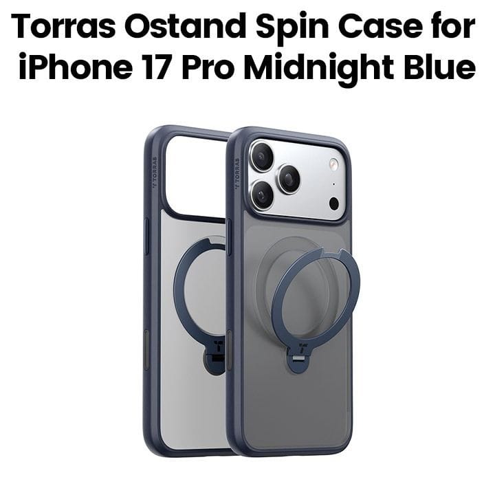 Torras Ostand Spin Series Mobile Case for iPhone 17 Pro - Midnight Blue | X00FX2578