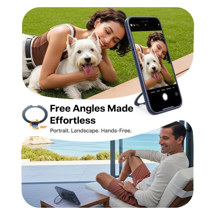 Torras Ostand Spin Series Mobile Case for iPhone 17 Pro Max - Midnight Blue | X00FX2579