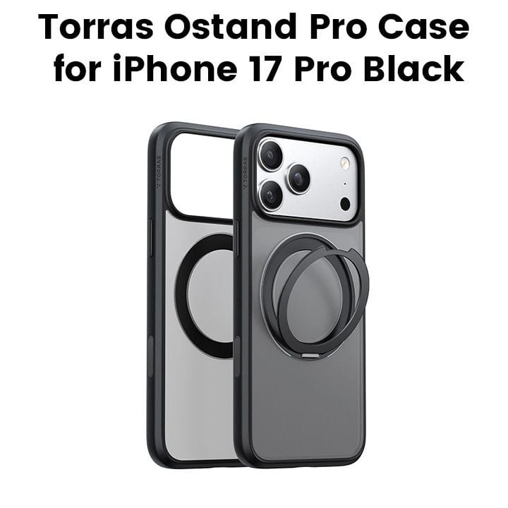 Torras Ostand Pro Series Mobile Case for iPhone 17 Pro - Black | X00FX2581