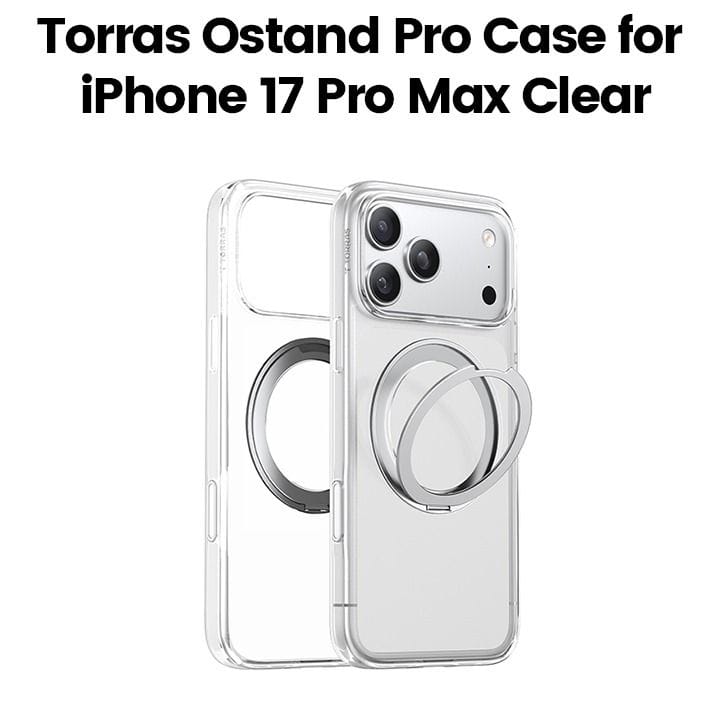 Torras Ostand Pro Series Mobile Case for iPhone 17 Pro Max -Clear| X00FX2585