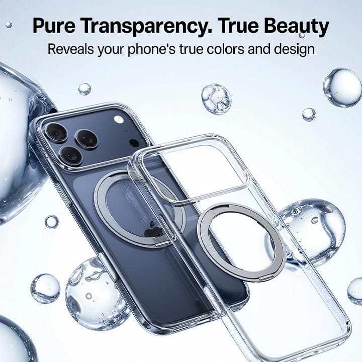 Torras Ostand Pro Series Mobile Case for iPhone 17 Pro Max -Clear| X00FX2585