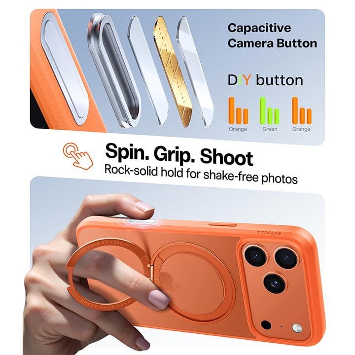 Torras Ostand Pro Series Mobile Case for iPhone 17 Pro Max - Energy Orange | X00FX2587
