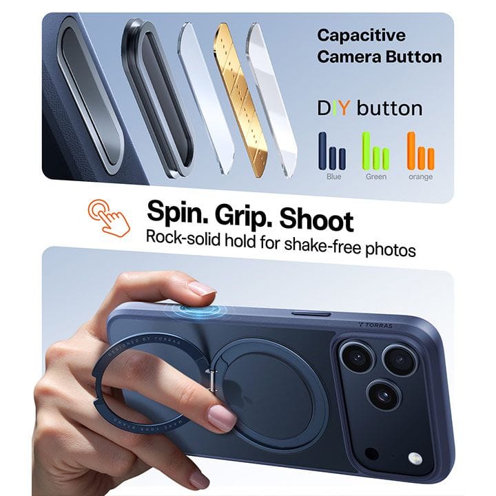 Torras Ostand Pro Series Mobile Case for iPhone 17 Pro Max - Midnight Blue| X00FX2589