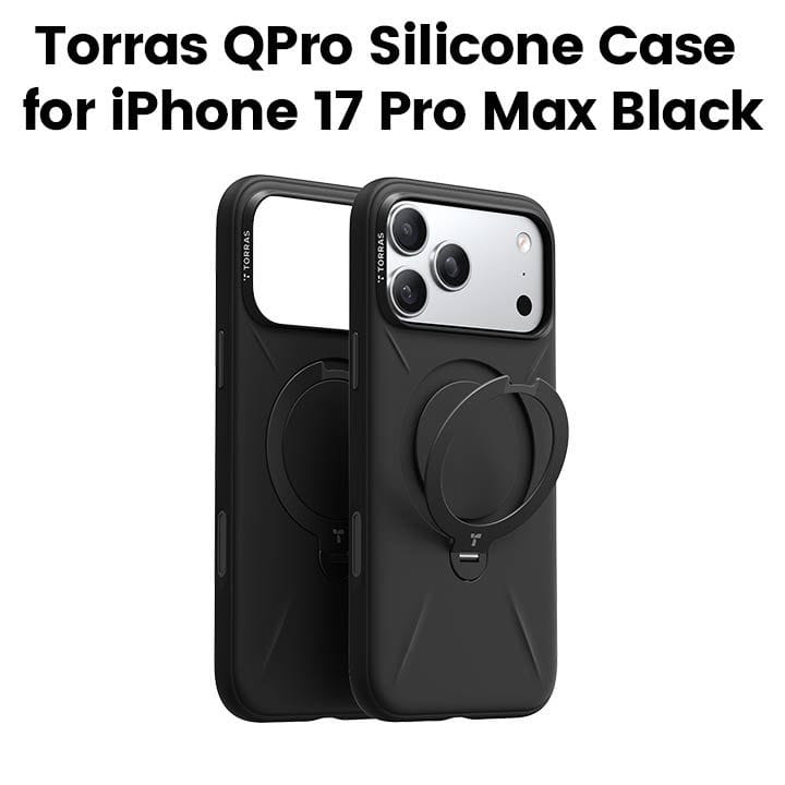 Torras QPro Silicone Mobile Case for iPhone 17 Pro Max - Obsidian Black | X00FX2591