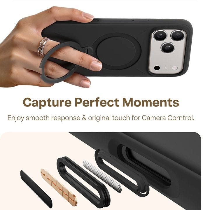 Torras QPro Silicone Mobile Case for iPhone 17 Pro Max - Obsidian Black | X00FX2591